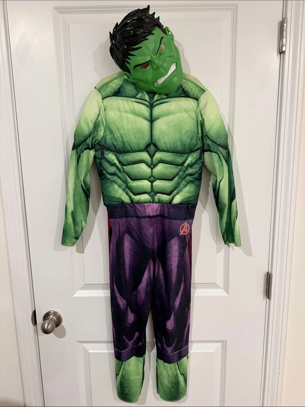 Marvel Hulk Green and Purple Muscle Chest Kids Costume with Mask (Medium)